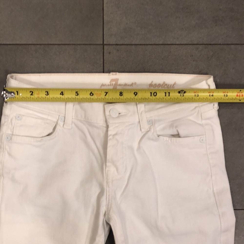 7 For All Mankind Bootcut White Cotton Jeans - Picture 5 of 7